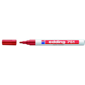 Marqueur peinture pointe ogive, référence 751, diamètre pointe 1-2 mm, coloris rouge - EDDING - 636412
