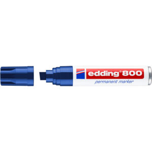 Marqueur permanent E 800 à pointe durable extra large biseautée 4 à 12mm grande capacité d'encre coloris bleu - EDDING - 621931