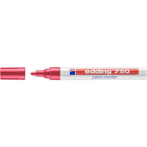 Marqueur peinture pointe ogive, référence 750, diamètre pointe 2-4 mm, coloris rouge - EDDING - 636342