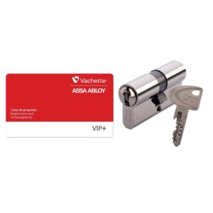 Cylindre double VIP+ varié en laiton nickelé 30 x 35 - VACHETTE ASSA ABLOY - 689322