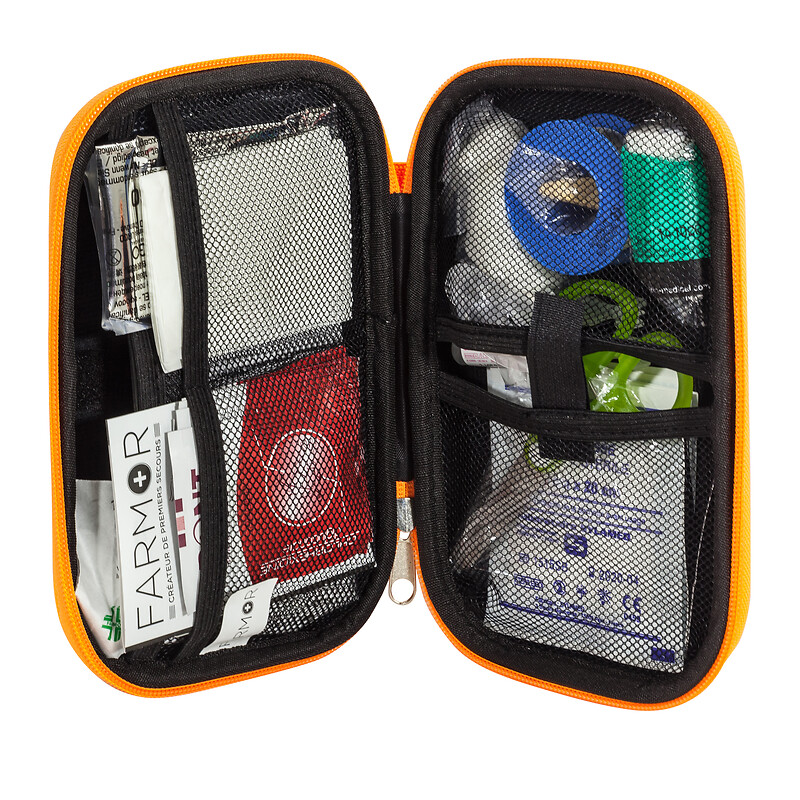 Trousse de secours Plombier 1/3 personnes en EVA Orange Fluo - Farmor - 530776 – Image 2