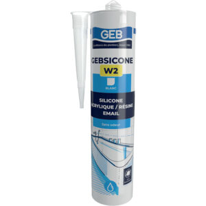 Mastic sanitaire silicone neutre Gebsicone W2 coloris blanc cartouche de 310 ml - GEB - 793055