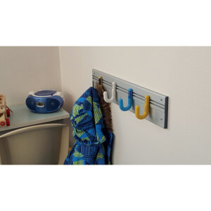 Lisses murales en aluminium pour porte-manteaux - simple sans porte-nom - Longueur 1500 mm Hauteur 89 mm - LEGALLAIS - 641343
