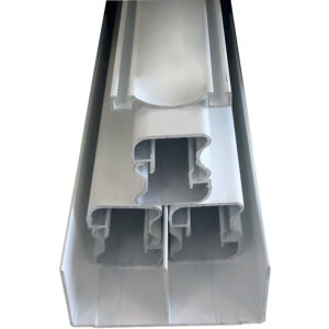 Ferrures PALMA pour portes de meubles, longueur 3 m, 3 vantaux, charge 80 kg, finition blanc - LEGALLAIS - 557645