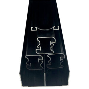 Ferrures PALMA pour portes de meubles, longueur 3 m, 3 vantaux, charge 80 kg, finition noir - LEGALLAIS - 557652