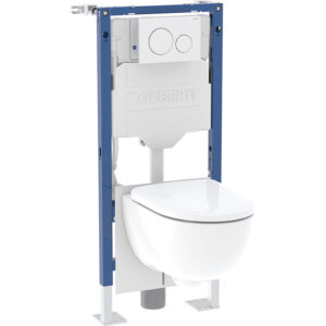 Bâti-support Duofix autoportant - pack avec cuvette suspendue Renova caréné et plaque de commande - GEBERIT - 564722