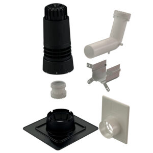 Kit Condensation gaz et fioul Renolux C 2 en 1 diamètre 80/125 mm avec terminal vertical et solin noir - UBBINK - 125911