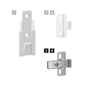 Charnières centrales Wing Line L et S - à vissage direct - partie femelle avec vis de réglage - fintion gris - HETTICH - 672039