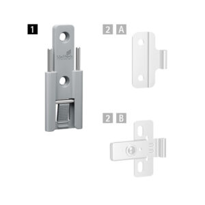 Charnières centrales Wing Line L et S - à vissage direct - partie mâle - fintion gris - HETTICH - 672046