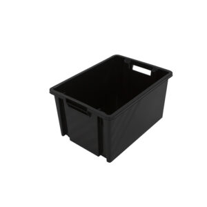 Bac gerbable et emboitable en polypropylène Novabac 30l noir - NOVAP - 688104
