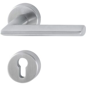 Béquille double sur rosaces rondes Stockholm ep 37-47 mm finition inox mat clé I - HOPPE - 102289
