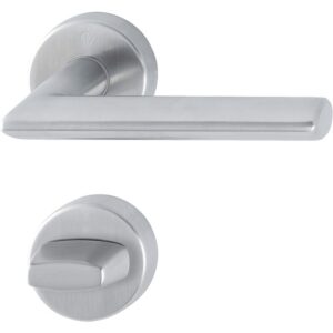 Béquille double sur rosaces rondes Stockholm ep 40-45 mm finition inox mat condamnation sans voyant - HOPPE - 102296