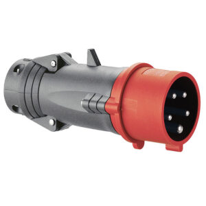 Fiche droite Hypra IP44 16A rouge 380/415V 3P+B+T plastique - Legrand - 358457