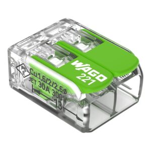 Mini borne type 221 Green 2x0,5-6 mm² boîte de 50 pièces - Wago - 605795