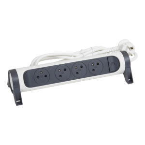 Multiprise confort avec bloc rotatif de 4 prises 2P+T avec rallonge de 1,5 mètres - Legrand - 361908