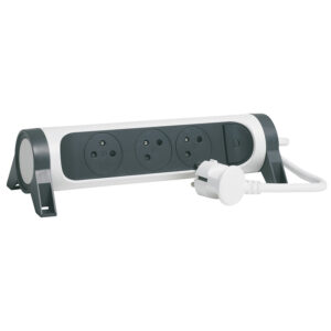 Multiprise confort avec bloc rotatif de 3 prises 2P+T avec rallonge de 3 mètres - Legrand - 361929