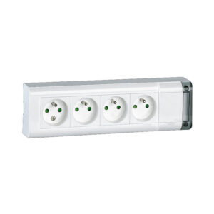 Multiprise fixable avec bloc 4 prises 2P+T sans cordon - longueur 253 mm - Legrand - 362097