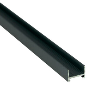 Profil aluminium MEC-1 en applique et MEC-2 encastré, 3m Noir - L&S - 556504