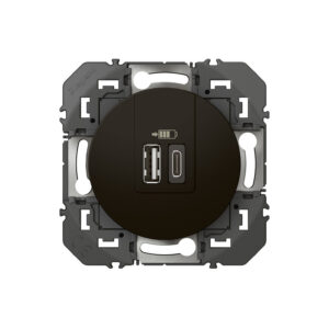 Double chargeur USB Type A + Type C dooxie noir - Legrand - 193428