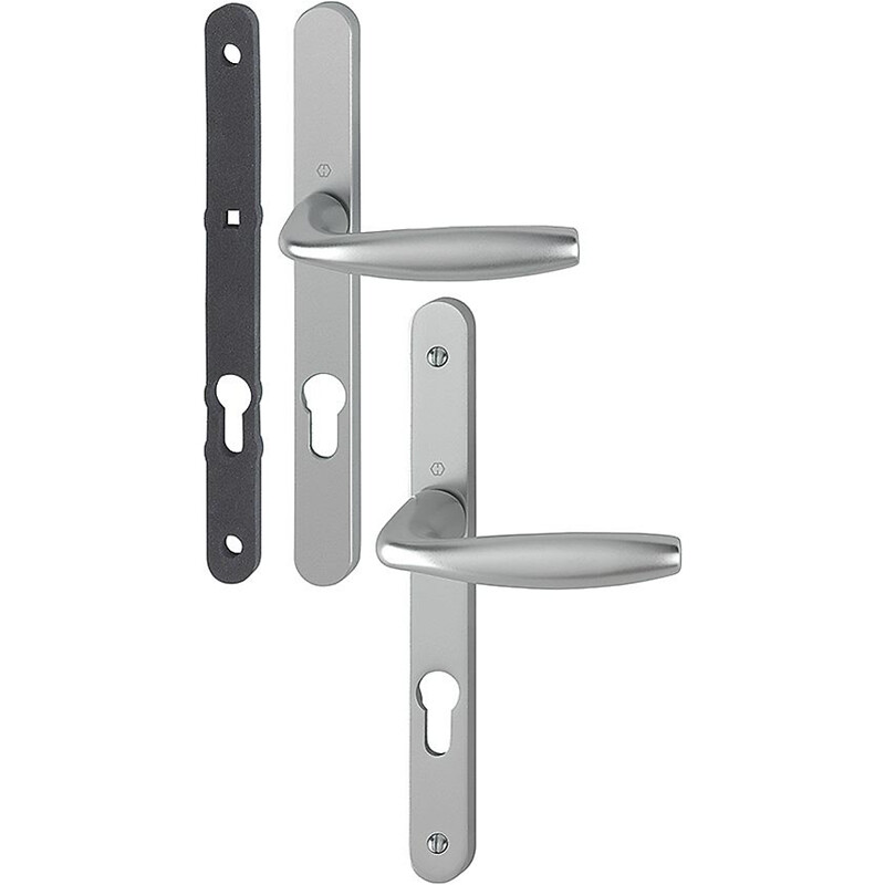 Ensemble sur plaque étroite de 24 mm ligne New York clé I carré de 7 entraxe 70 mm épaisseur porte 68-77 mm blanc 9016 - HOPPE - 583374 – Image 4