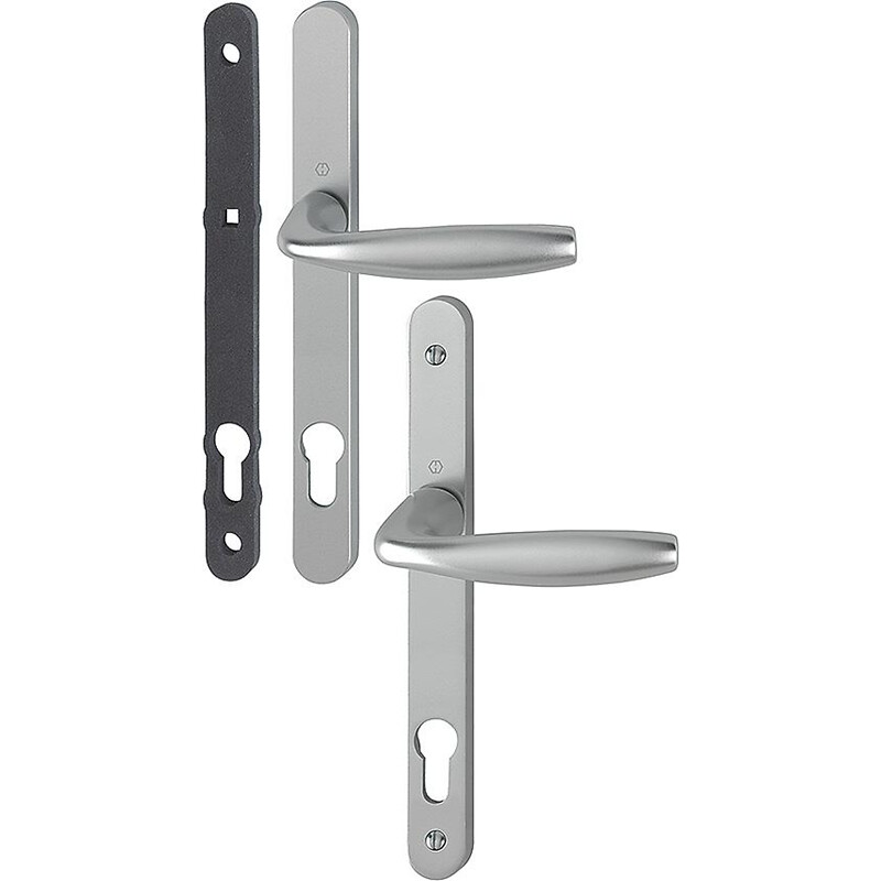 Ensemble sur plaque étroite de 24 mm ligne New York clé I carré de 7 entraxe 70 mm épaisseur porte 68-77 mm blanc 9016 - HOPPE - 583374 – Image 6