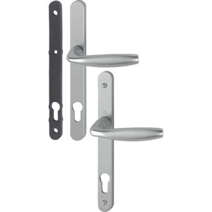 Ensemble sur plaque étroite de 24 mm ligne New York clé I carré 8 entraxe 92 pour porte 68-77mm aspect inox F9 - HOPPE - 583416