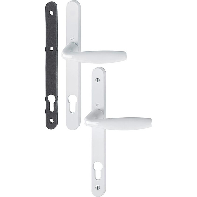 Ensemble sur plaque étroite de 24 mm ligne New York clé I carré de 7 entraxe 70 mm épaisseur porte 68-77 mm blanc 9016 - HOPPE - 583374 – Image 5