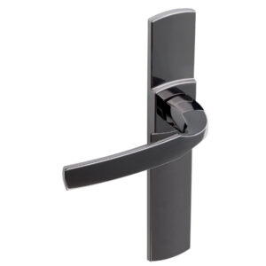 Béquille double sur plaque 195 mm ligne Artis chromé diamant noir bec de cane - VACHETTE ASSA ABLOY - 195595
