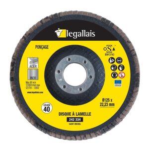 Disques à lamelles bombés 125 mm Saint Michel grain 40 boite de 10 pièces - LEGALLAIS - 242334