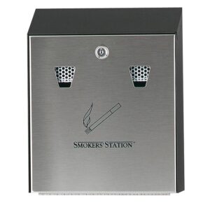 Cendrier mural Smokers Station acier galvanisé - RUBBERMAID - 567484