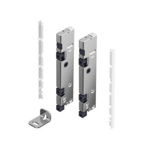 Kit de raccord façade à l'anglaise en aluminium pour profils Inlay - hauteur 187 mm - Blanc - HETTICH - 233711