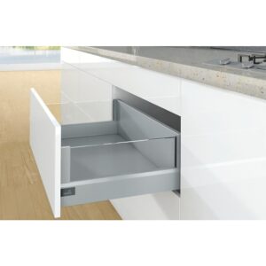 Kit complet tiroir ArciTech à casseroles avec DesignSide profil H94 mm paroi arrière H218 mm argenté longueur 550 mm - HETTICH - 428149
