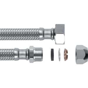 Flexible inox alimentation sanitaire femelle 12x17 bague 10 longueur 300 mm DN8 - LEGALLAIS - 723009