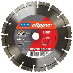 Disque à tronçonner diamant Pro Béton Silencio Ø 230 épaisseur 2,6 mm alésage 22,23 mm - NORTON CLIPPER - 101257