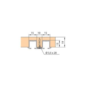 Rail de roulement double Hawa Clipo 16 - aluminium anodisé - à encastrer - longueur 2500 mm - HAWA - 665035