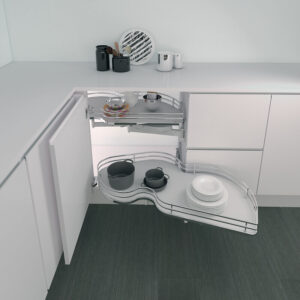 Kit de ferrure pour meuble d'angle largeur 450 mm - Combi's 845B45 Titanium - 2 étagères - droite - INOXA - 580112