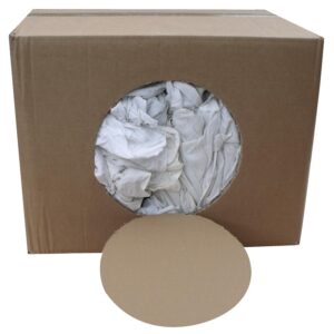 Chiffons d'essuyage blanc industriel fin et cotonneux issu du recyclage textile, poly coton et jersey carton 10 kg -  - 113444
