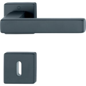 Béquille double sur rosace carrée ligne Toulon clé L époxy noir mat - HOPPE - 627593