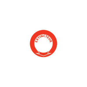 Etiquette "Extincteur" rouge et blanc diamètre 200 mm - CODITHERM - 772082