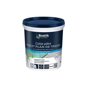 Colle pâte carrelage murs et plans de travail. coloris blanc. 1.5 kg - BOSTIK - 521389