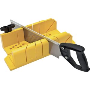 Boite à onglet ABS + scie à dos + chevilles - STANLEY - 105576