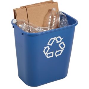 Corbeille à papier plastique rectangulaire 26,6 litres, coloris bleu - RUBBERMAID - 567449