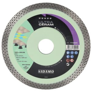 Disques diamants jante continue matériaux de décoration Ultra Céram diamètre 125 mm, épaisseur 1,4 mm, alésage 22,2 mm - SIDAMO - 565475