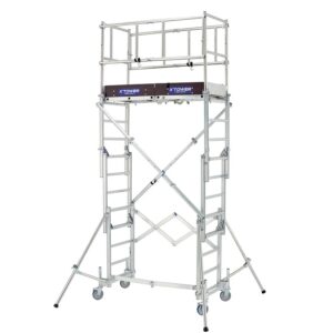 Échafaudage télescopique X'Tower, 1 plancher, hauteur de travail 4,80 m - TUBESCA - 553309