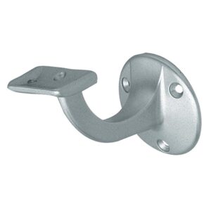 Support de rampe en aluminium sur platine ronde à visser type 3500 - Déport PMR 75 mm - concave - anodisé argent - HERMETA - 102454