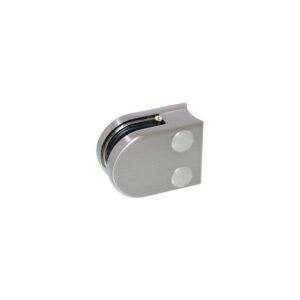 Pinces à verre pour garde-corps - modèle 00 - demi-ronde 40x50 mm - support tube 42,4 - zamak aspect inox brossé - Design Production - 165328