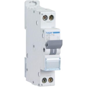 Disjoncteur 1P+N 3kA C-16A 1M - Hager - 549557