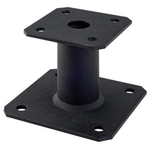 Pied de poteau noir à platine fixe, épaisseur 4mm, base 130x130 mm, platine 100x100mm, hauteur 100mm - SIMPSON - 698741
