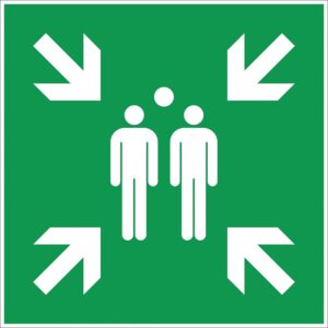 Panneau de rassemblement extérieur évacuation, dimensions 480 x 480mm - NOVAP - 495153