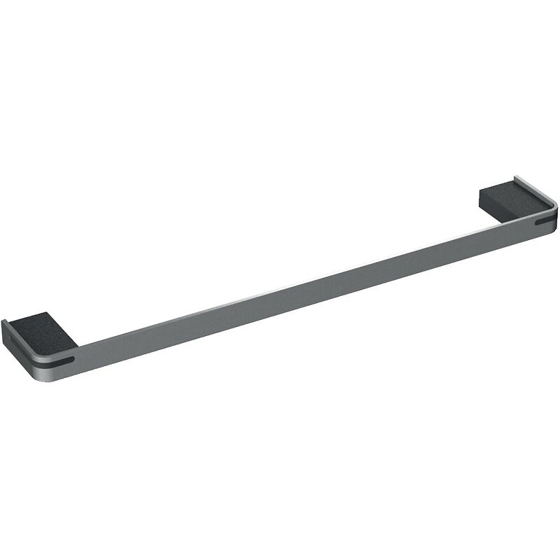 Porte-serviette à fixer Alur 550 mm noir mat à 1 barre fixe en aluminium plié thermolaqué - PELLET - 109860 – Image 2